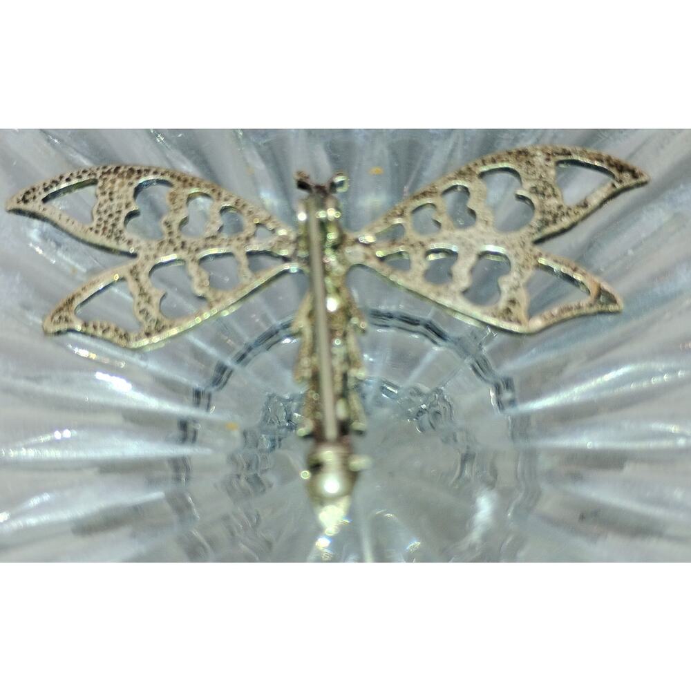 Vintage Sterling Silver Dragonfly Brooch – 925 Filigree Openwork Pin (1980s) - Picture 4 of 4